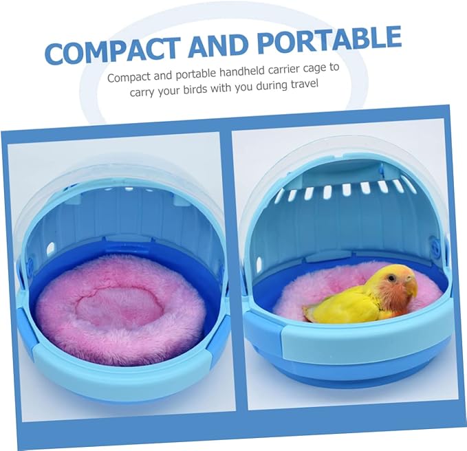 YARNOW Compact Travel Parrot Cage Handheld Bird Carrier Pet Birds Carrier Breathable Mesh
