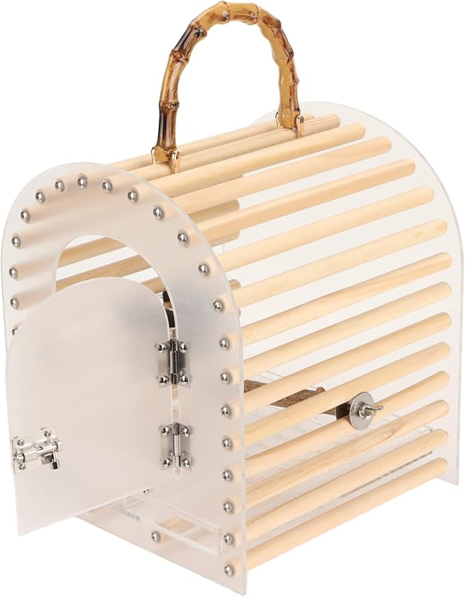 Tbest Birdcages,Portable Bird Cage Ese Proof Circular Arc Small Transparent Ylic Tl Bird CER for Bird