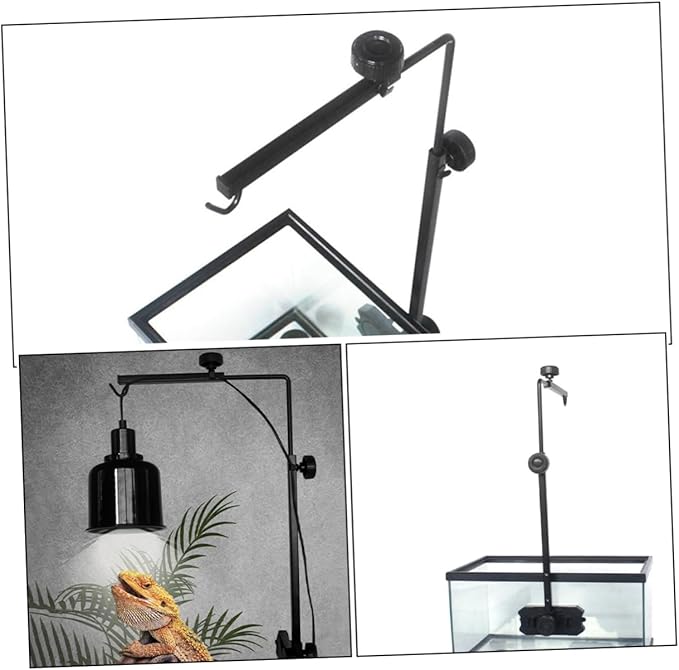 Reptile Heat Lamp Fixture Bracket Sturdy Fish Tank Light Mounting Stand for Turtles Lizards Basking Support for Aquarium Lighting Needs
