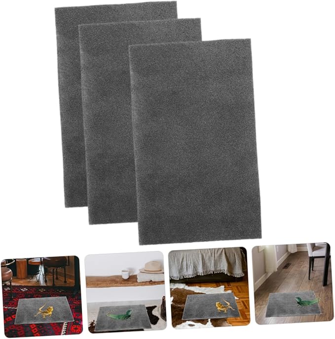 LIOOBO 3PCS Reptile Mat for Tortoise Lizard and Gecko Moisture Absorbing Terrarium Carpet Substrate Liner Non-Adhesive Reptile Bedding for Tanks and Habitats