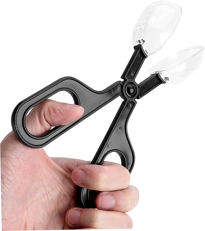Mikikit 3pcs Reptile Feeding Clip Durable Cleaning Tool for Feeding Crickets Locusts More Comfortable Scissors Handle for Easy Use Pet Care Breeding