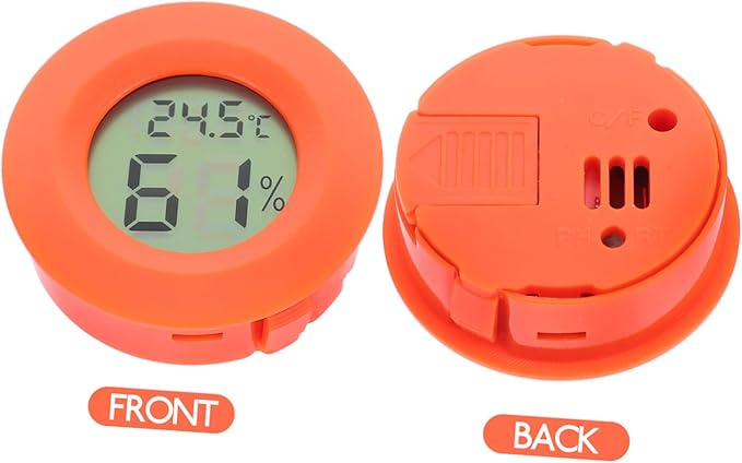 POPETPOP Box Humidity Meter for Reptiles Digital Humidity Gauge Digital Temperature Gauge Reptile Temperature Gauge Small Indoor Humidity Gauge for Reptiles Temperature Meter Celsius Round