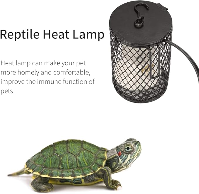 Yosoo 100w Ceramic Heat Preservation Light for Reptile, Fast Heating Heat Lamp with Cage for Turtle, Snakes, Lizards, Frogs, Chicks, Reptile Heat Lamp Cap, Reptile & Amphibian Habitat Lighting