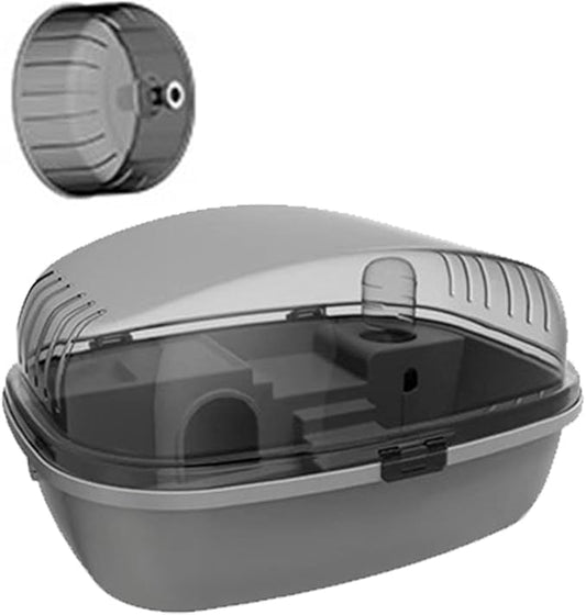 Deluxe Hamster Home with Clear Top and Easy Access, Gray