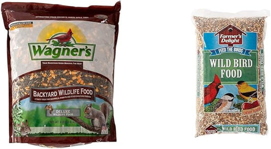 Wagner's 62046 8-Pound Backyard Wildlife Food and 53002 10-Pound Farmer's Delight Wild Bird Food Bundle