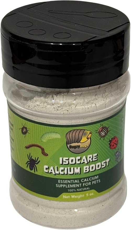 BugzyBugs Isocare Calcium Boost All-Natural Mineral Supplement for Healthy Strong Pet Reptiles, Isopods, Small Bugs