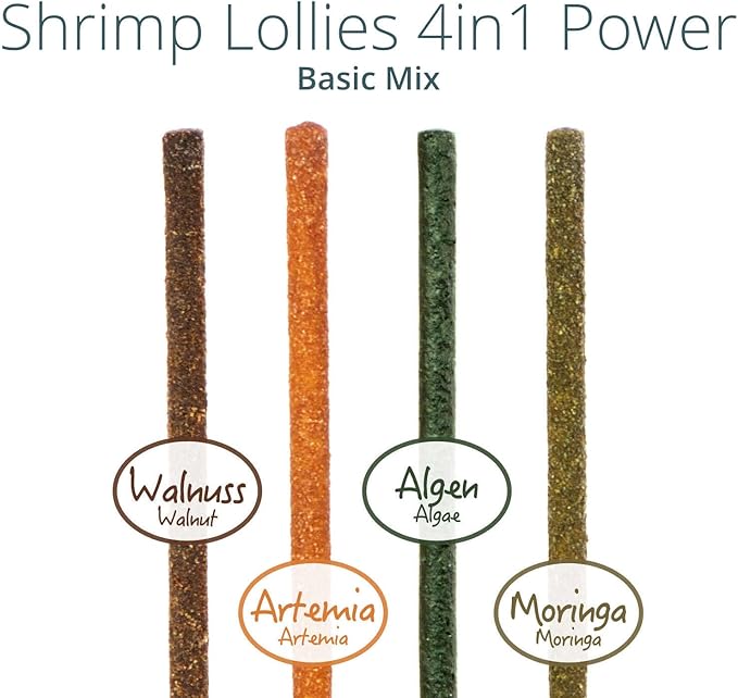 GlasGarten Shrimp Lollies - 4in1 Power Shrimp Food (8 Pieces, 4in1 Power Basic Mix)