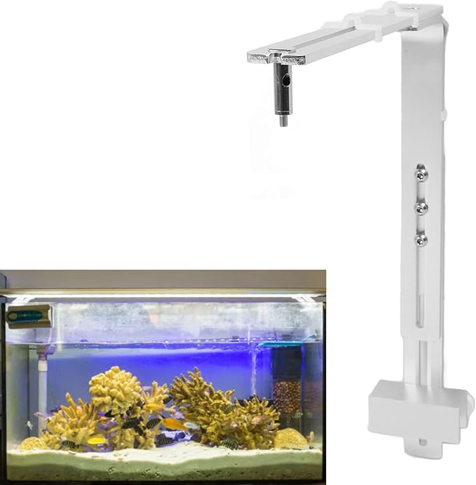 Aquarium Light Hanging Aluminum Alloy Adjustable Height Aquarium Light Stand, High Stability Reptile Stand, Suitable for Various Lighting needs. (Silver)