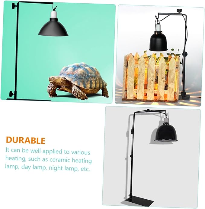 Toyvian Metal Reptile Lamp Rack Heating Lamp for Reptiles Adjustable Plant Light Stand