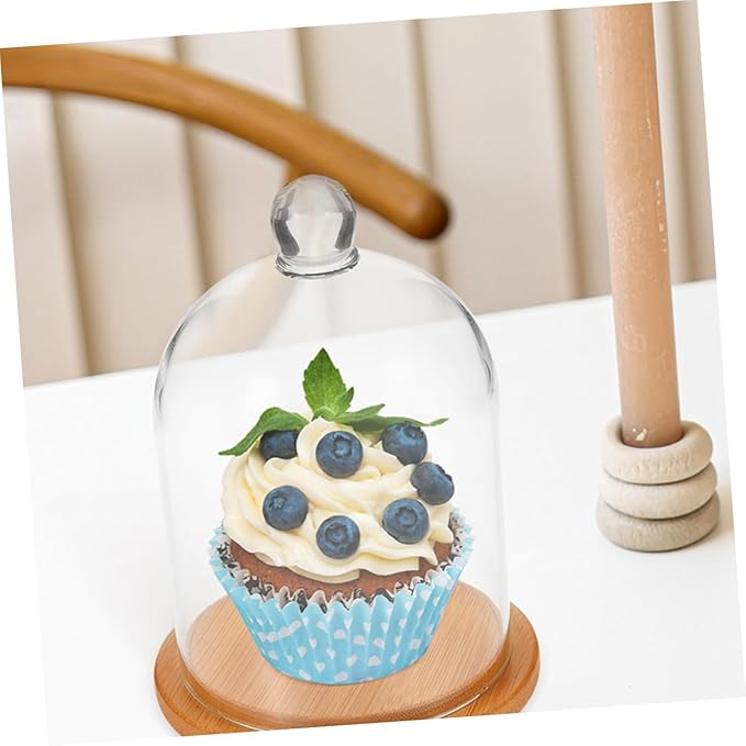 2Pcs Transparent Glass Cloche Cover for Dried Flowers Crafts Design High Visibility for Preserved Flower Display and DIY Terrariums