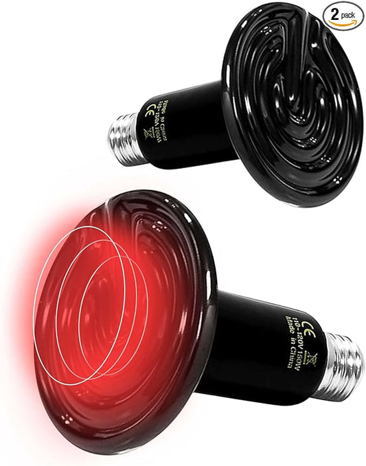 150W Reptile Heat Lamp(2 Packs)-Ceramic Heat Emitter for Reptiles Amphibian Pet Brooders Chicken Incubation, and Terrariums Turtle Lizard Bearded Dragon Snake Size E26