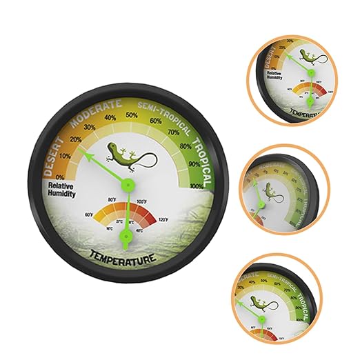 Toyvian High Precision Thermometer Hygrometer for Reptile and Turtle Tanks Humidity Detector Easy Read Humidity Measurement for Long Term