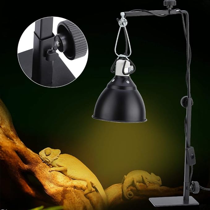 JTLB Reptile Lamp Stand, Adjustable Height and Width, Floor Light Stand, Bracket, Sunlamp Support Animal Turtles, Table, Glass Tank, Terrarium, Vivarium,
