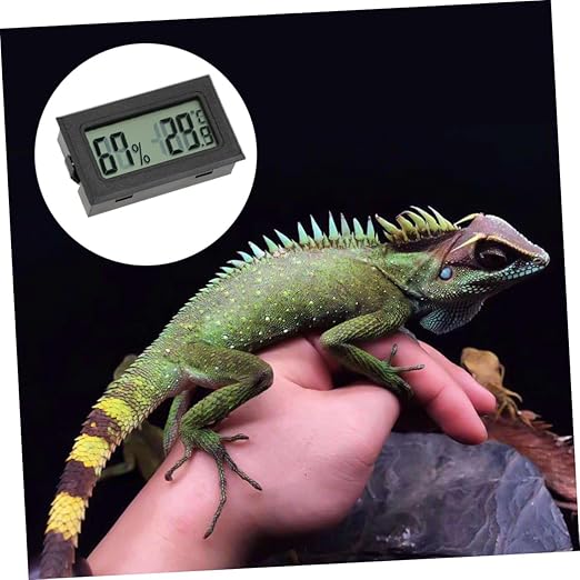 GARVALON 2pcs Digital Hygrometer Thermometer Mini LCD Indoor Outdoor Humidity Temperature Meter for Pet Terrariums and Refrigerators, Embedded Electronic Hygrothermograph with Celsius