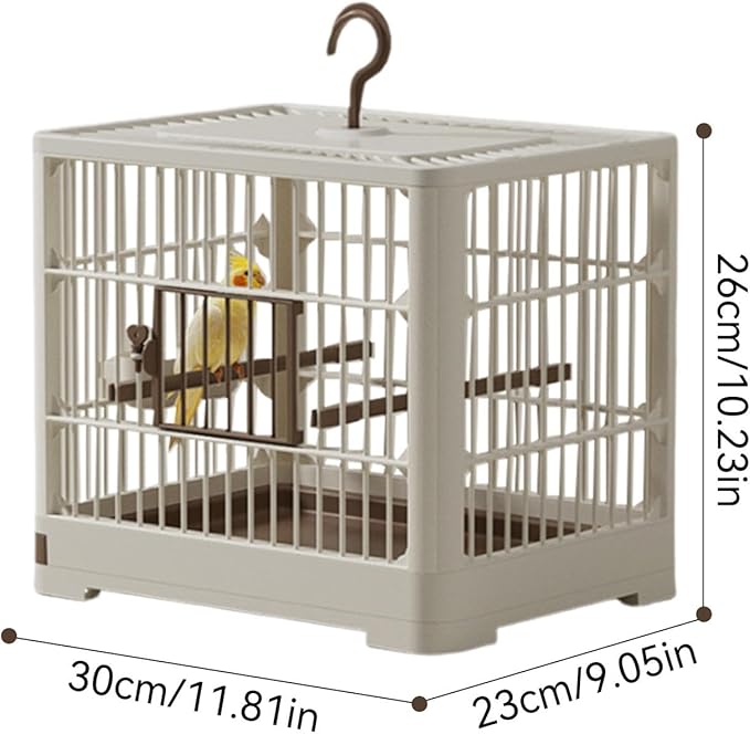 Bird Cages for Parakeets - Travel Bird Cage, Portable Bird Carrier | Lightweight Travel Cage with Detachable Tray Hook Handle, Compact Travel Cage