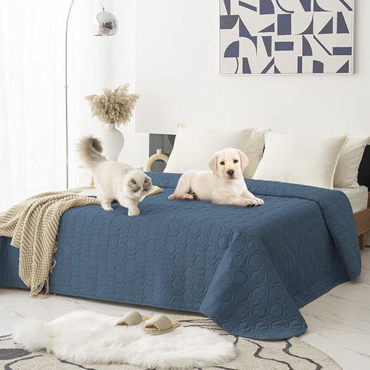 Tcksstex Waterproof and Anti-Slip Dog Bed Cover and Pet Blanket Sofa Pet Bed Mat ，car Incontinence Mattress Protectors Furniture Couch Cover for Most Cats Dogs, Pets （82x82- Navy Blue）