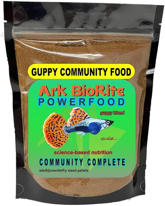 8oz Guppy Blend Highly Nutritious PowerFood Cleaner Water, Super Colonies Power Food Complete, Balanced, Fast Absorption - Super Food Guppy