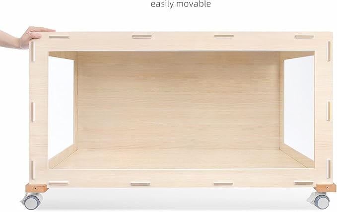 Niteangel Supplement Universal Wheel - Fits for Niteangel Bigger World - MDF Aspen Hamster Cage to Move Your Hamster Cage Simply (Burlywood, for Bigger World - Top Opening Door)