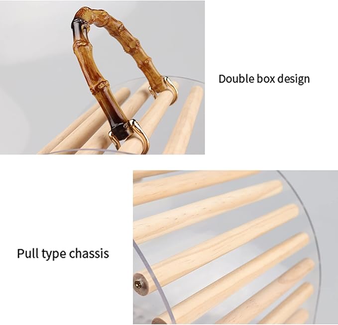 ENGENDER Bird Cage Transparent Breathable Bird Carrier Bird Travel Bag Portable Handle Light Bird Cage Indoor and Outdoor Small Bird Pet Supplies Parakeet Cage