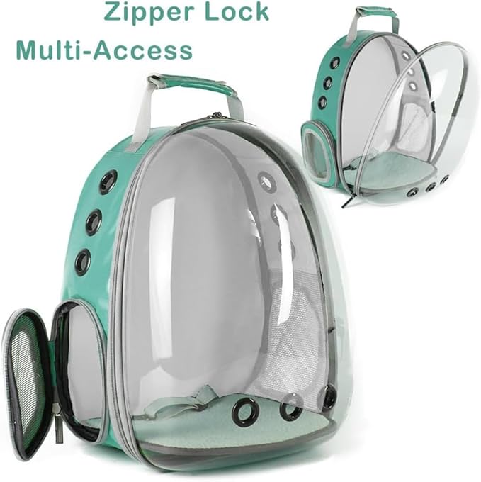 Bird Carrier Backpack, Bubble Bird Travel Carrier Backpack with Stainless Steel Tray and Standing Perch