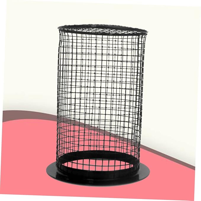 Round Reptile -Scald Lamp Cover Black Pet Lampshade for Terrariums Heat for Reptiles and Amphibians Easy Suspension Screws