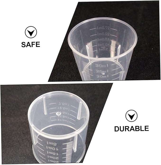 100Pcs Reptile Feeding Cups Measuring Containers for Food Water for Gecko Lizard Pets Easy to Read Scales for Accurate Measurement