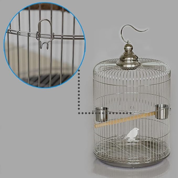 Round Birdcages Wall Hanging Bird Carriers Vintage Style Metal Flight Cage Portable Outdoor Bird House Carrier for Parrot,1pcs，2pcs