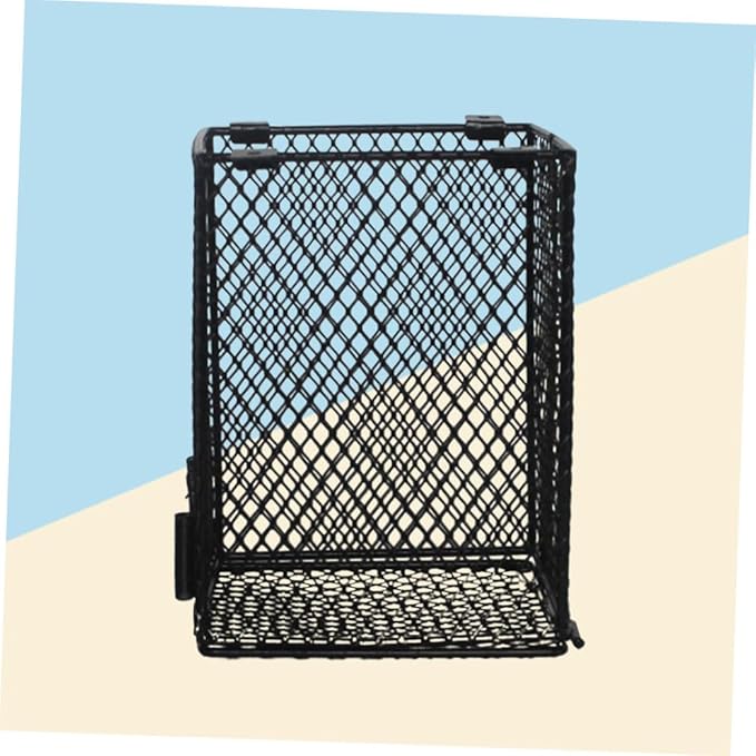 DECHOUS Reptile Scald Lamp Shade Multi-Function Heating Light Guard for PET Care Sturdy Black Reptile Heater Guard for Turtles Snakes and Poultry