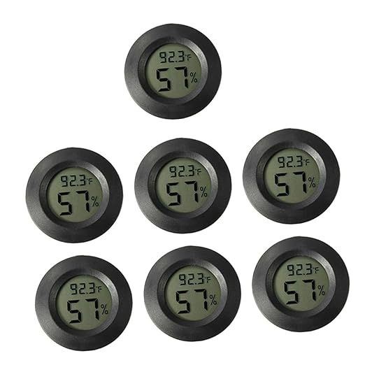 TOYANDONA 7Pcs Digital Humidity Gauge Monitor for Reptiles Terrariums and Greenhouses Accurate and Humidity Measurement Lightweight Mini Hydrometers for Gecko Snake Tanks