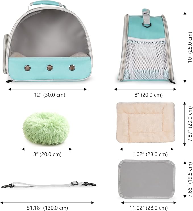 2-Pack Guinea Pig Carrier and Burrowing Bed, Portable Small Animal Cage with Clear Window, Plush and Fluffy Hideaway Pet Bed for Piggies, Hamster