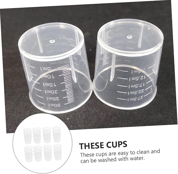 Happyyami 100pcs Creative Measuring Cups for Reptile Feeding Food Cups Scales for Accurate Portion Control Easy to Clean for Lizards and Other Pets