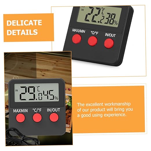 UKCOCO 2sets Digital Aquarium Thermometer for Home Reptile Tank Terrarium Humidity Monitor Snake Lizard Accessories
