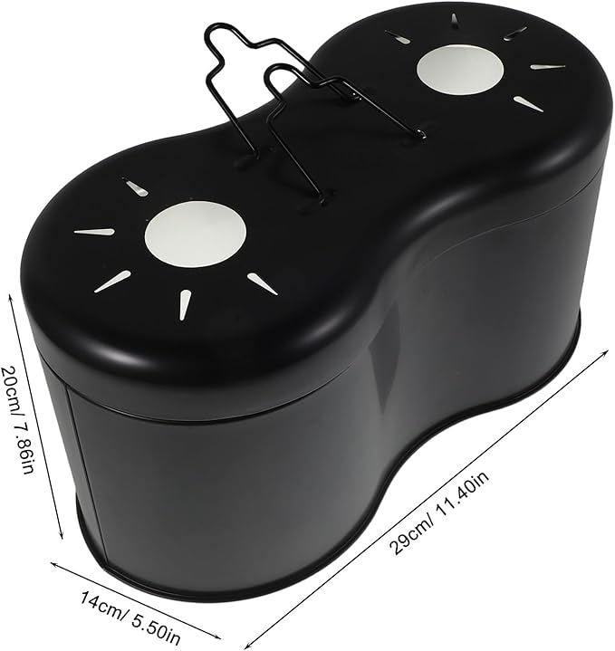 ibasenice Dual Reptile Lamp Fixture with Independent Switches - UVB & Basking Bulb Holder for Glass Terrarium Habitat - No Bulb & Power Cord