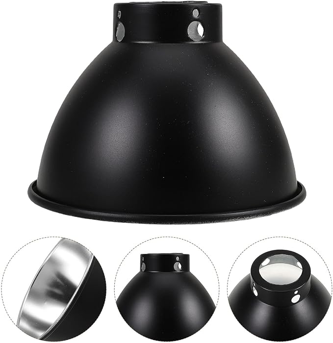 Happyyami Reptile Heat Lamp Dome Shade 5.5 Inch Reflective Heat-Resistant Terrarium Lamp Cover for Reptile Habitat Lighting and Pet Enclosure