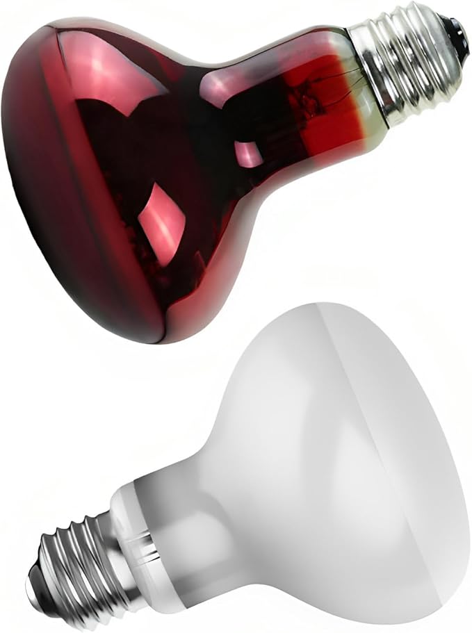 75W Reptile Heat Lamp Bulb, Day & Night Basking Spot Light Combo Pack, Uva Daylight Heating Lamp, R80 Bulb, Infrared Heat Lamps for Turtle Lizard Snake, 3.1 X 4.3 in