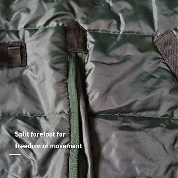 La La Pet Waterproof Warm-Keep Horse Turnout Blanket Adjustable and Breathable Clothes for Horse Mini Pony Ripstop Medium Weight 220g Poly Fill for Winter Green 49Inches