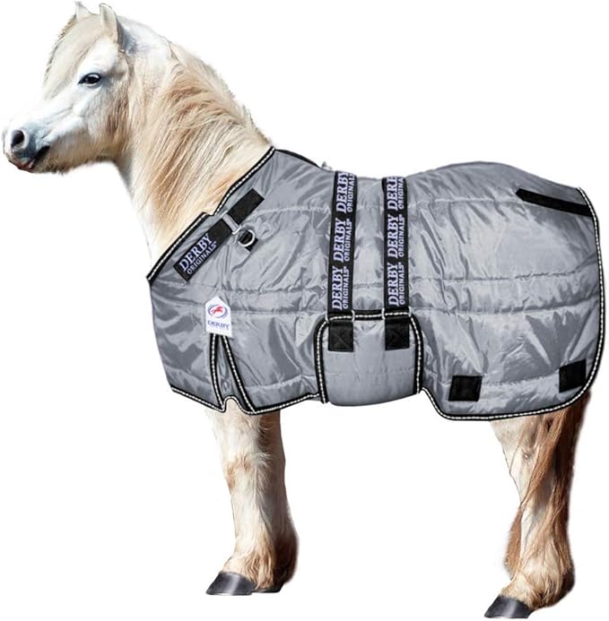 Derby Originals Nordic-Tough 600D Closed Front Horse Stable Blanket – Medium Weight, 200g Insulation, Breathable Triple-Layer Design, 170T Lining, Belly Wrap, for Indoor Use Only (Charcoal, 60")