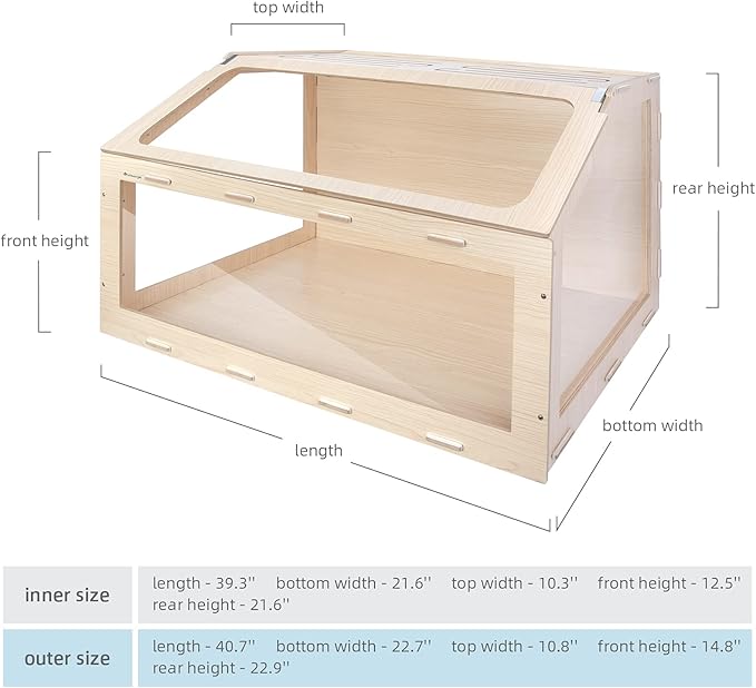 Niteangel Vista Hamster Cage W/Oblique Opening Cage Door - MDF Aspen Small Animal Cage for Syrian Hamsters Degus or Other Similar-Sized Pets (Medium - 40.7 x 22.7 x 22.9 inches, Burlywood)