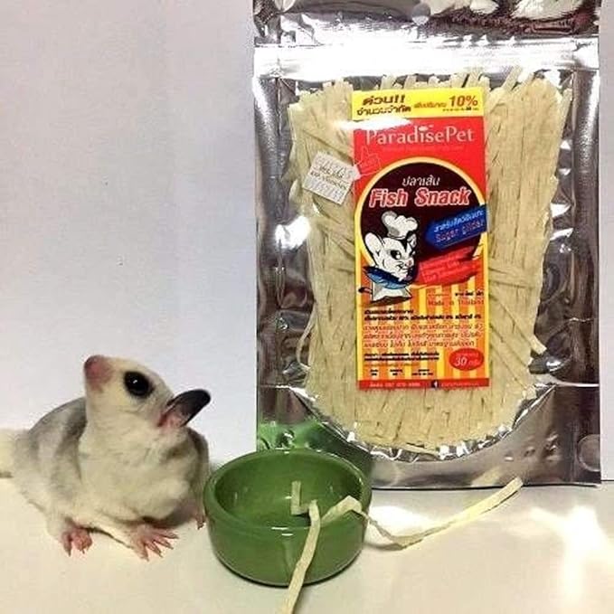 Polar Bear's Pet Shop 3 Pcs Fish Flavor Sugar Glider Hamster Squirrel Chinchillas Small Animals Sandwich Snacks and Food (30g)