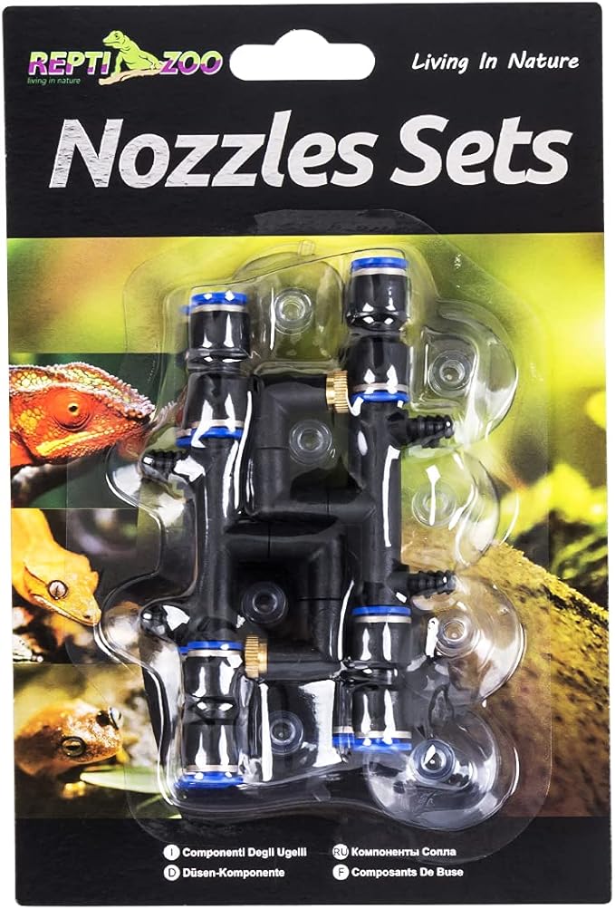 REPTI ZOO 4 Pieces Spray Nozzles Adjustable Fine Misting Water for Reptiles