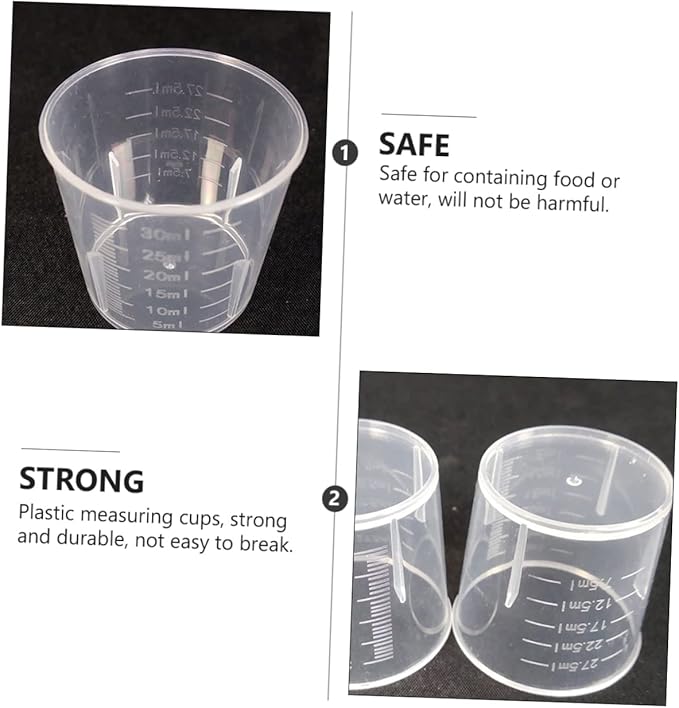 Happyyami 100pcs Measuring Cups for Reptiles Washable Feeding Containers Scales for Accurate Food and Water Measurement for Pet Owners