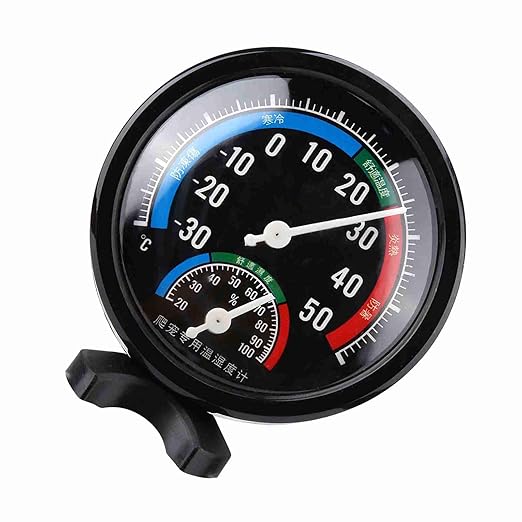 FILFEEL 2-in Reptile Hygrometer for Tortoise and Spider Terrariums - Accurate, Portable, Mechanical, No Batteries Required
