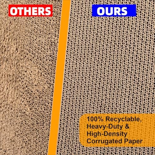 27.6 Inch Reinforced Cat Scratcher, L-Shaped Wall Mount Scratching Post with 2 Catnip Balls & 1 Fuzzy Ball Toy, Easy Flip Scratch Pad for Indoor Cats - Image 6