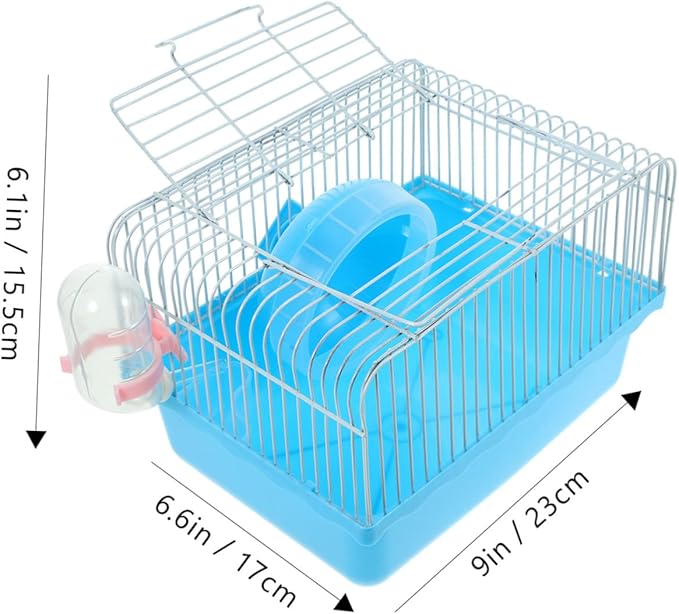 Mikikit Hamster Cage Pet Cage Travel Carry Rat Cage Hamster House Small Pets Supplies Hamster Toy Accessories