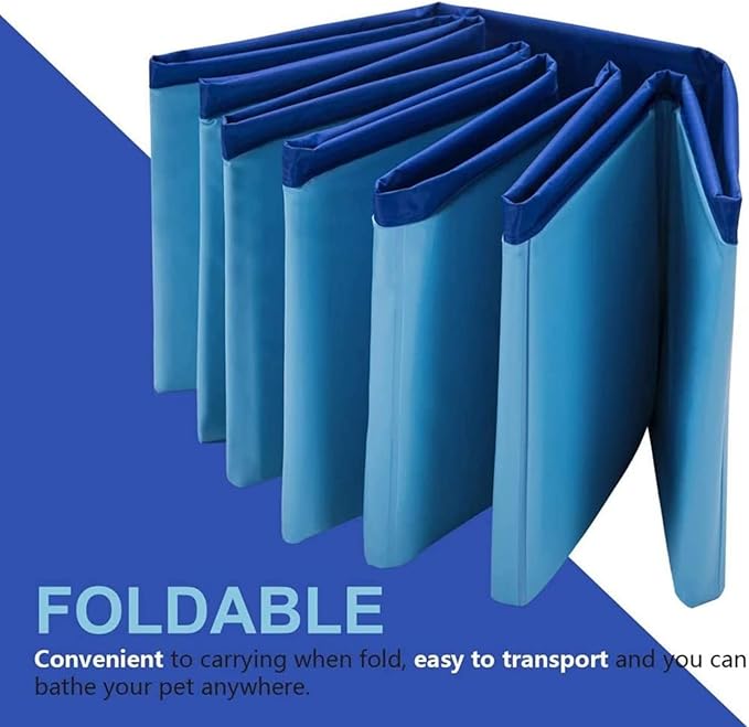 Bearded Dragon Swimming Pool with Inflatable Float Set - Foldable Collapsible Bathing Cooling Pool Bath Tub Reptile Collar Ring for Lizard Amphibians Grooming Health Supplies (30x10cm(11.8''x3.9''))