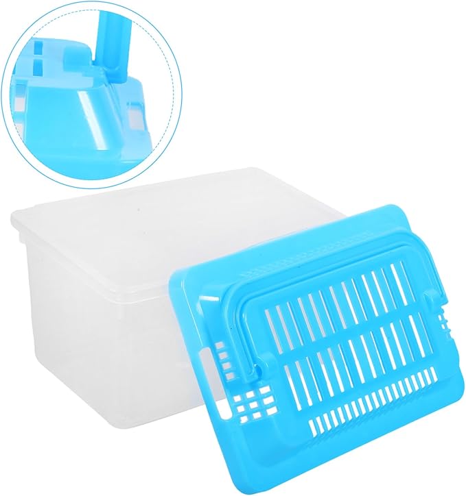 POPETPOP Amphibia Glass Portable Fish Tank, Reptile Terrarium Small Transparent Tank Pet Hamster Box for Reptile Aquarium Decor Glass Containers Plastic Animals