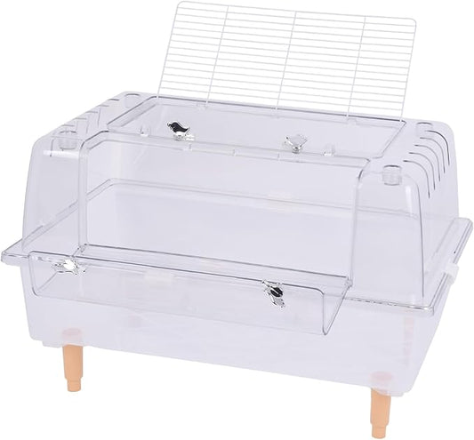 Doppy Hamster Cage Transparent Guinea Pig Rat Cages Small Animals Habitat with Breathable Top and Openable Door Chew Proof Plastic Pet Containers House