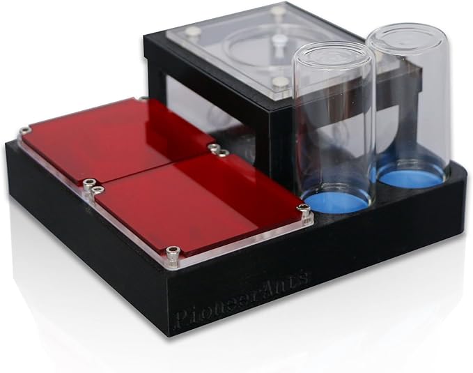 Ant Farm Nest - Educational Habitat - Black and White Acrylic Design with Built-in Water Tower and Clear Observation Area (M)