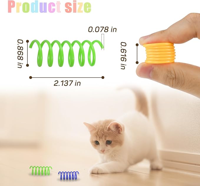 Andiker Cat Spring Toy, 12 Pc Colorful Cat Kicker Toys Interactive Cat Toys for Indoor Cats Swatting, Biting, Hunting to Kill Time and Keep Fit - Image 5