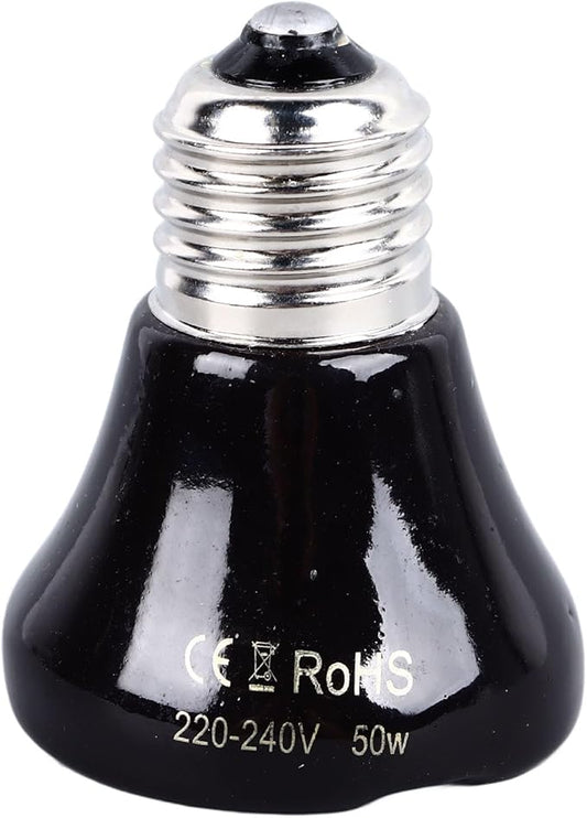 Ceramic Heat Emitter, Reptile Heat Bulbs, No Light Emitting Heat Bulbs, for Amphibian Terrarium, Bearded Dragon Lizard Snake Turtle, Brooder Coop Incubating Chicken (50w)